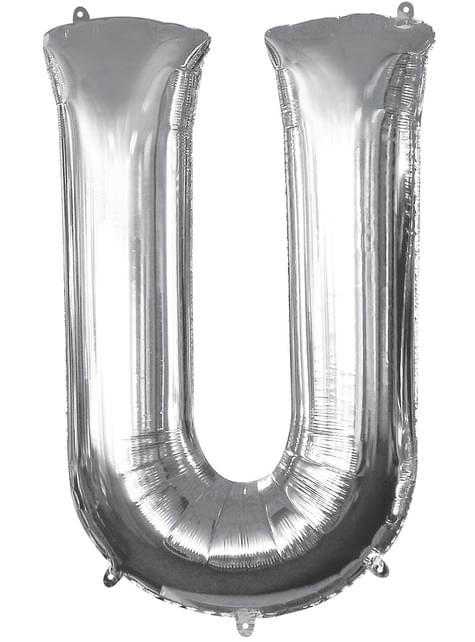 Globo letra U plateado (86 cm) - AMSCAN | Funidelia