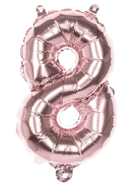 Globo número 8 Oro Rosa 36cm - Boland | Funidelia
