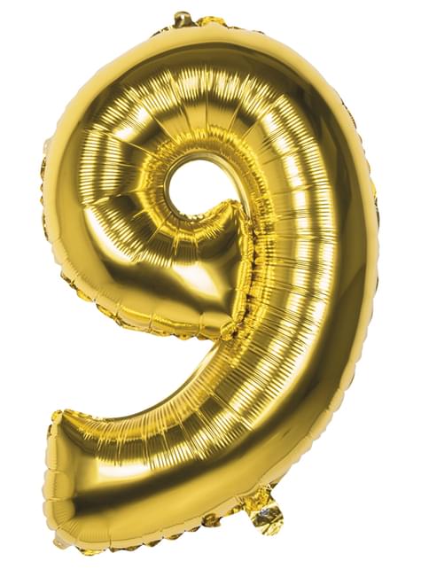 Globo número 9 dorado 86 cm - Boland | Funidelia