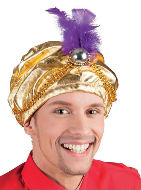 Turbante árabe con pluma para hombre - Boland | Funidelia