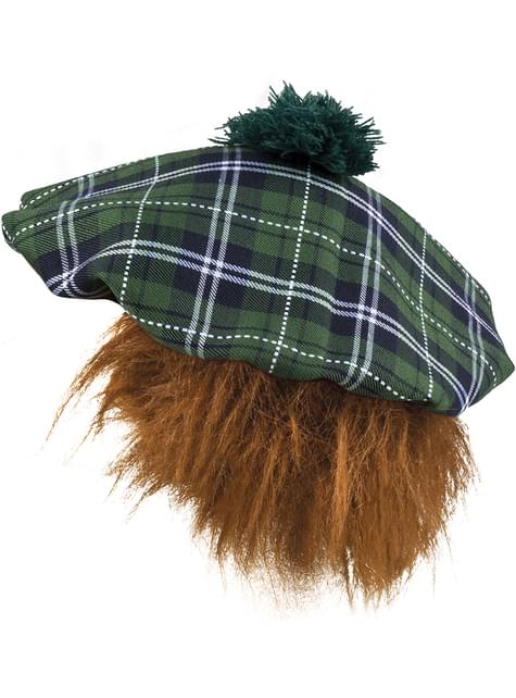 Gorro escocés verde con pelo - Boland | Funidelia