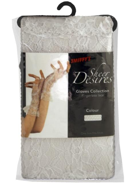 Guantes de encaje sin dedos blancos - Smiffys | Funidelia