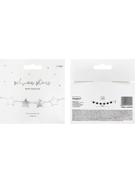 Guirnalda con estrellas plateadas (3,6 m) - Partydeco | Funidelia