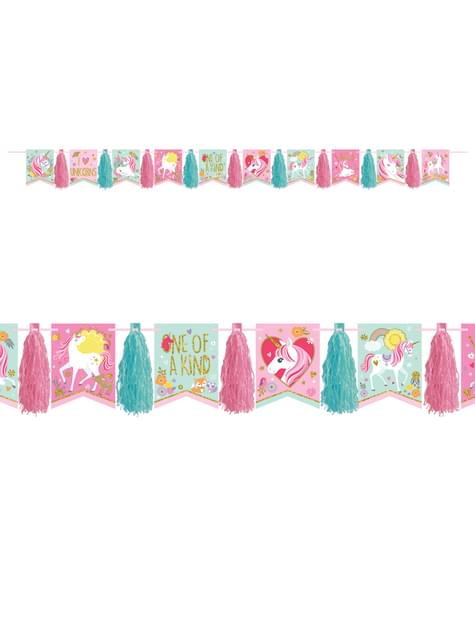 Guirnalda con pompones de unicornio - Pretty Unicorn - AMSCAN | Funidelia