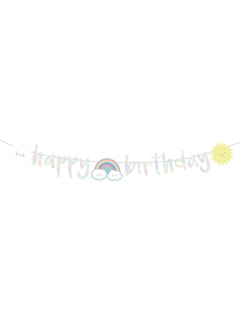 Guirnalda de arcoíris “Happy Birthday“ - Rainbow & Cloud - AMSCAN | Funidelia