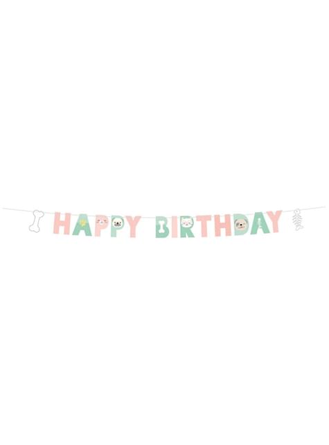 Guirnalda de gatos y perros “Happy Birthday“ - Hello Pets - AMSCAN | Funidelia