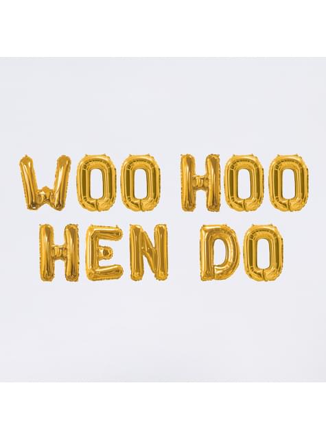 Guirnalda de globos foil dorados - Woo Hoo Hen Do - Neviti | Funidelia