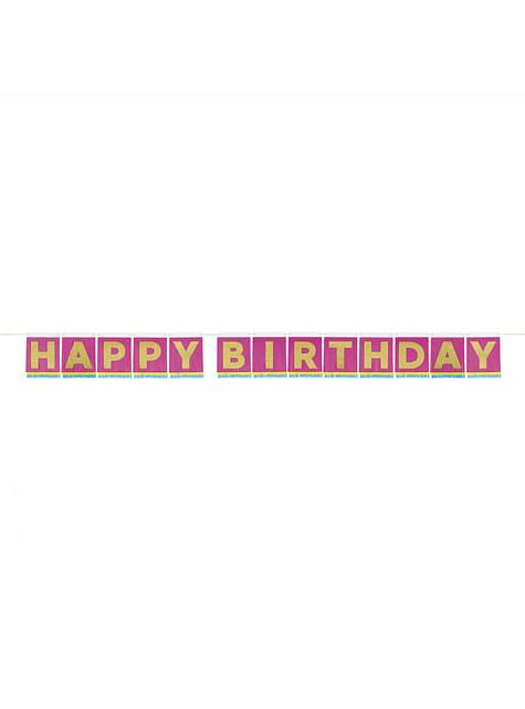 Guirnalda de Happy Birthday multicolor (33x33cm) - Bright Triangle - Unique | Funidelia