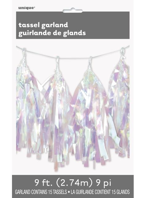 Guirnalda de pompones metalizados iridiscente - Happy Unicorn - Unique | Funidelia