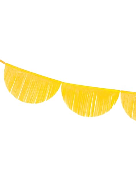 Guirnalda de semicírculos amarillo con flecos
