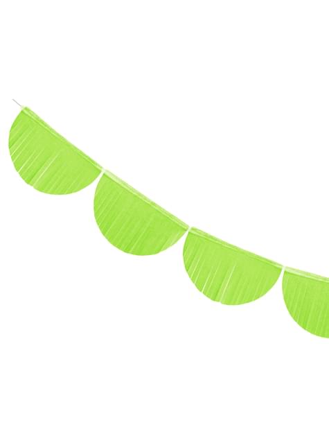 Guirnalda de semicírculos verde claro con flecos de 20 cm
