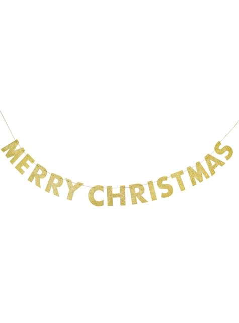 Guirnalda dorada brillante Merry Christmas - Basic Christmas - Unique | Funidelia