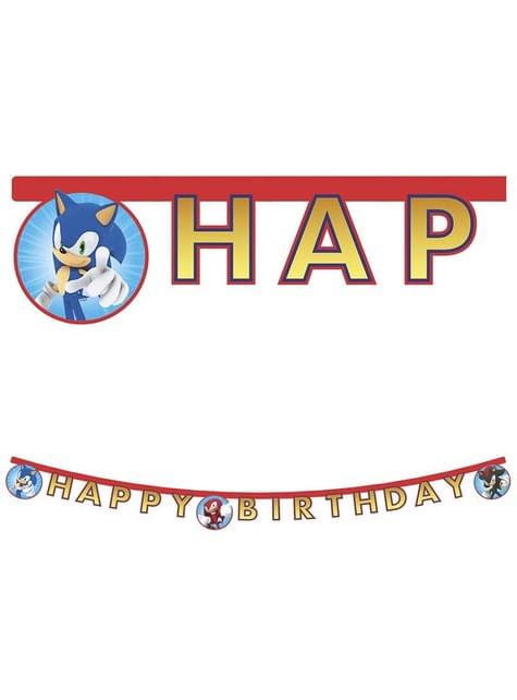 Guirnalda Happy Birthday de Sonic - Procos | Funidelia