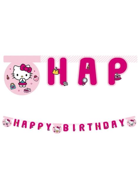 Guirnalda Hello Kitty “Happy Birthday“ - Hello Kitty Hearts - Procos | Funidelia