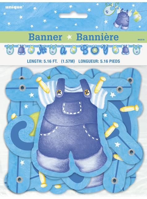 Guirnalda It’s a Boy -Blue Clothesline Baby Shower - Unique | Funidelia