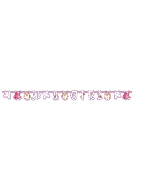 Guirnalda It’s a Girl -Pink Clothesline Baby Shower - Unique | Funidelia