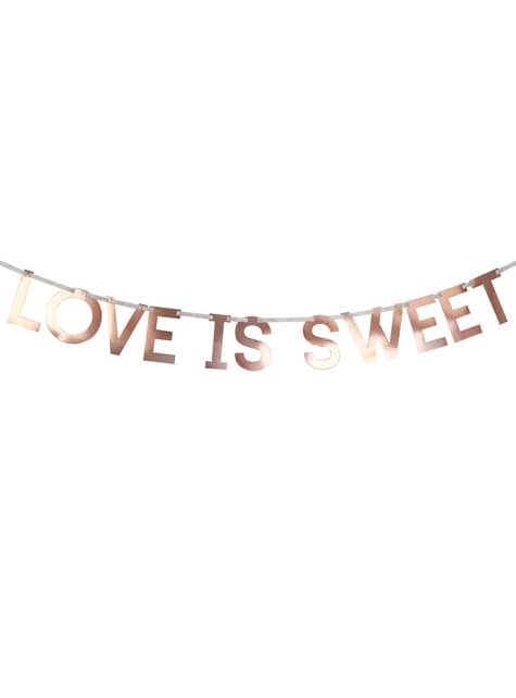Guirnalda “Love is sweet“ en oro rosa de papel - Geo Blush - Neviti | Funidelia