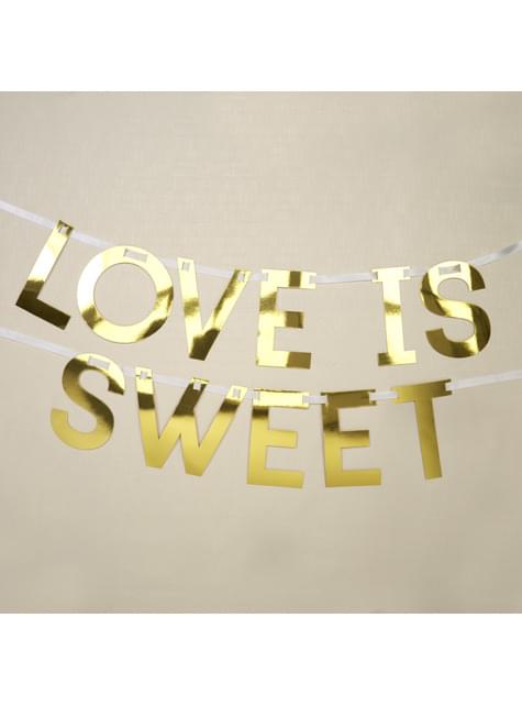 Guirnalda “Love si sweet“ en dorado - Geo Floral - Neviti | Funidelia