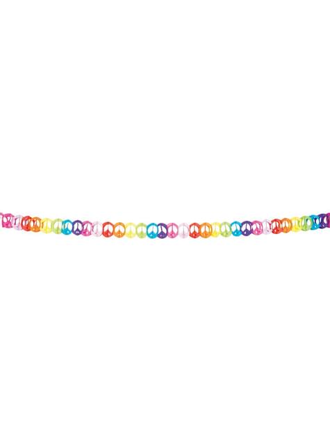 Guirnalda multicolor con el símbolo de la paz