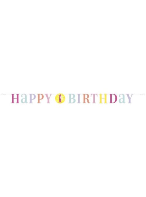 Guirnalda primer cumpleaños rosa - Pink Dots 1st Birthday - Unique | Funidelia