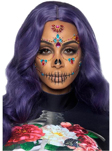 Joyas faciales de Catrina Día de los Muertos - Leg Avenue | Funidelia