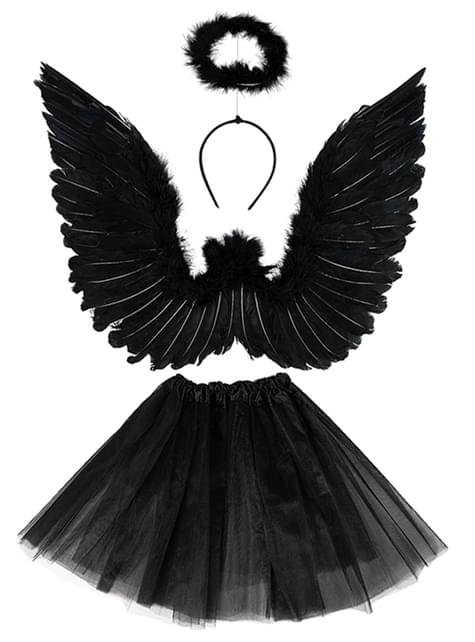 Kit de ángel caído negro - Funiglobal | Funidelia