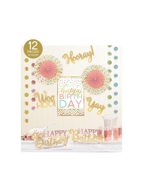 Kit de decoración para habitación happy birthday - AMSCAN | Funidelia