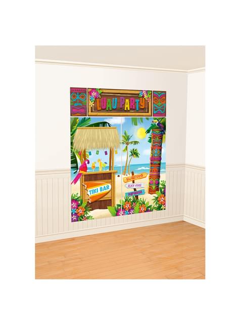 Kit de decoración pared Tiki Hawái - AMSCAN | Funidelia