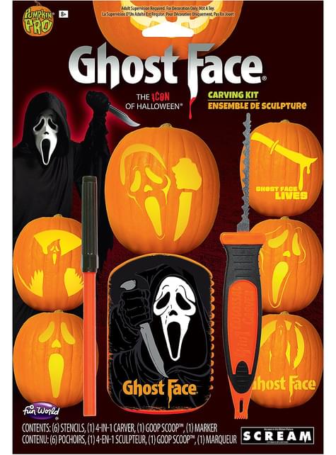 Kit de Ghost Face para cortar calabazadas - Fun World | Funidelia