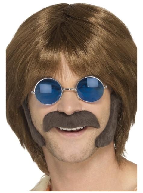 Kit de hippie moderno castaño para hombre - Smiffys | Funidelia