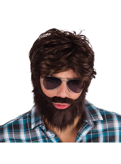 Kit de peluca y barba fiestera para hombre - Boland | Funidelia