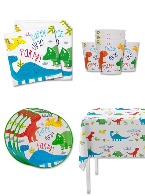 Kit decoración de cumpleaños de dinosaurios para 8 personas - Dinosaurs party - Funiglobal Kits | Funidelia