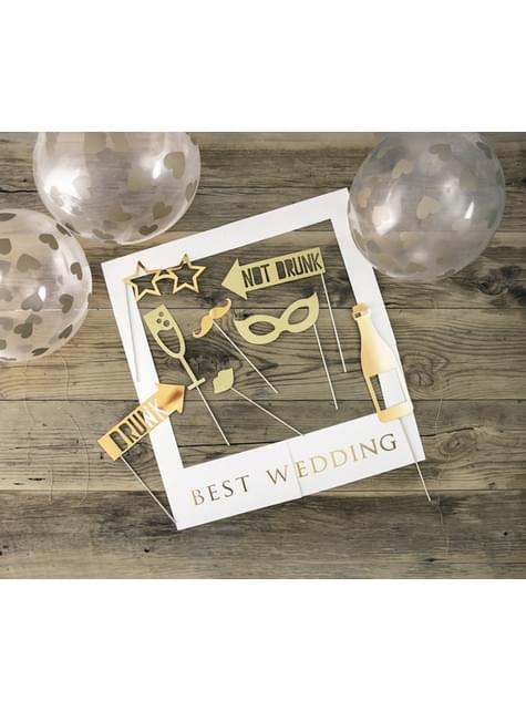 Kit photocall “Best wedding“ para boda - Partydeco | Funidelia