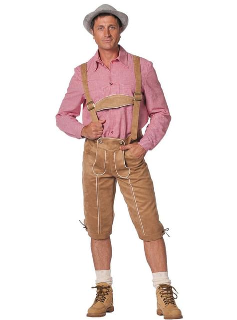 Lederhose beige para hombre