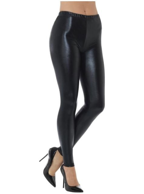 Leggings negras metalizadas para mujer - Smiffys | Funidelia