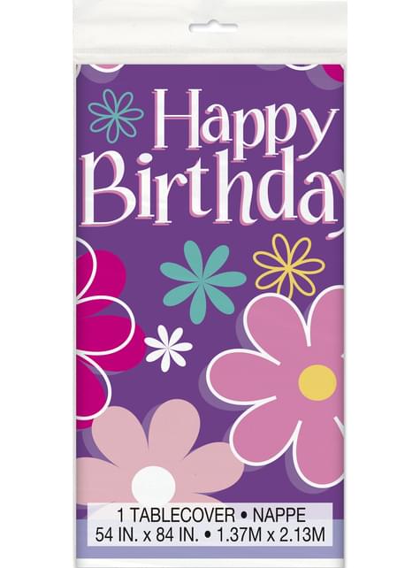 Mantel de “Happy Birthday“ flores - Unique | Funidelia
