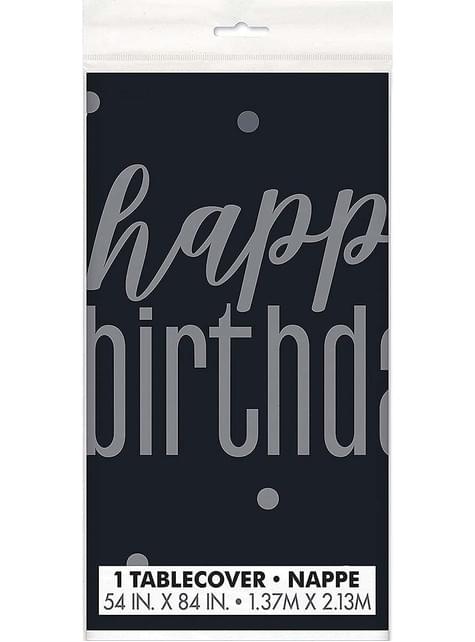 Mantel “Happy Birthday“ negro - Black & Silver Glitz - Unique | Funidelia