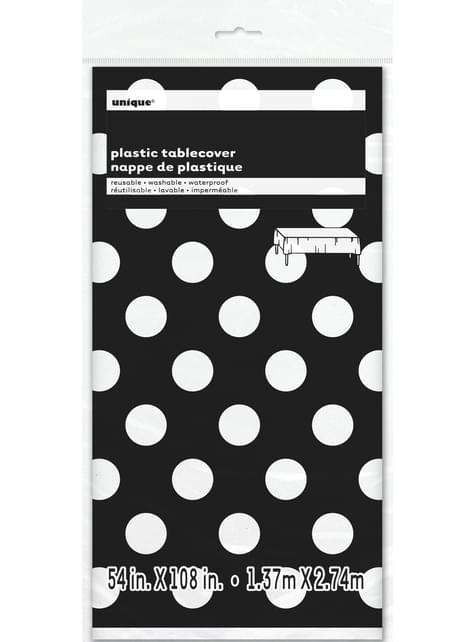 Mantel negro con topos blancos - Unique | Funidelia