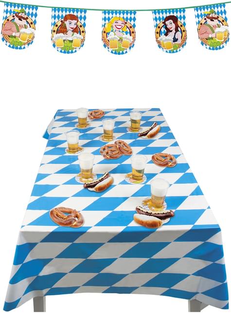 Mantel para Oktoberfest azul y blanco - Boland | Funidelia