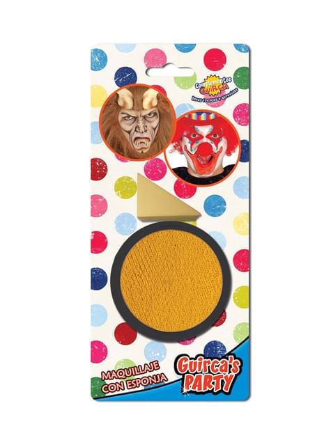 Maquillaje color amarillo con esponja