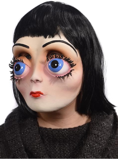 Máscara de muñeca con ojos enormes para adulto