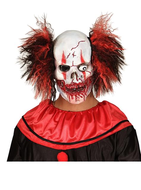 Máscara de payaso calavera con pelo - Widmann | Funidelia