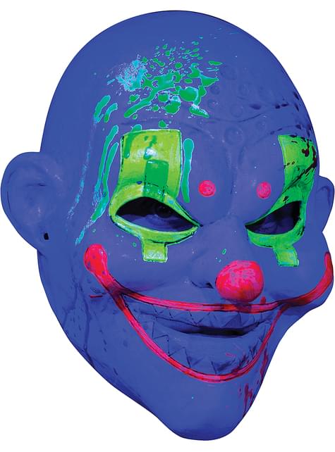 Máscara de payaso terrorífico efecto neón - Ghoulish | Funidelia