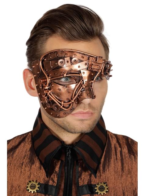 Máscara de steampunk Media Cara cobriza para adulto - Wilbers | Funidelia