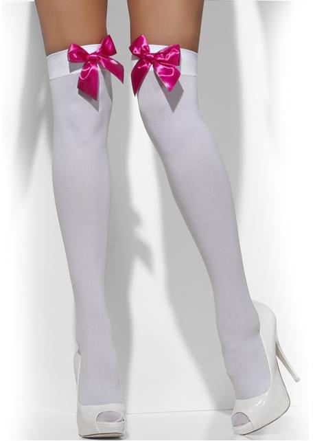 Medias blancas con lazos rosas - Smiffys | Funidelia
