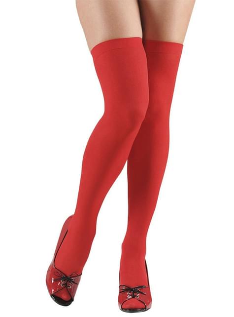Medias rojas para mujer 70 DEN talla grande