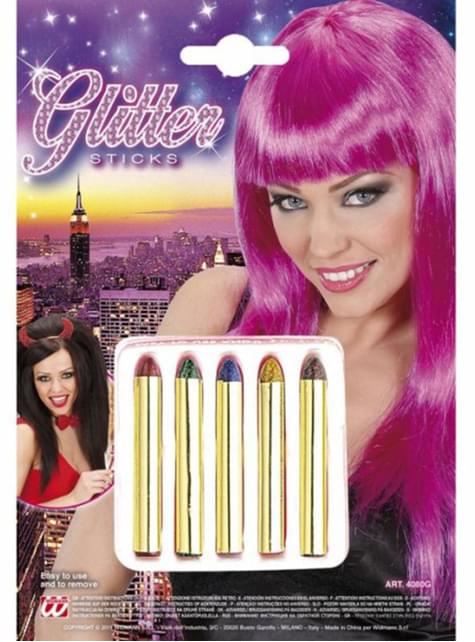 Minibarras de maquillaje con purpurina