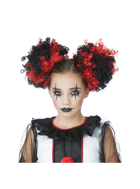 Moños de payaso negros y rojos para mujer - California Costumes | Funidelia