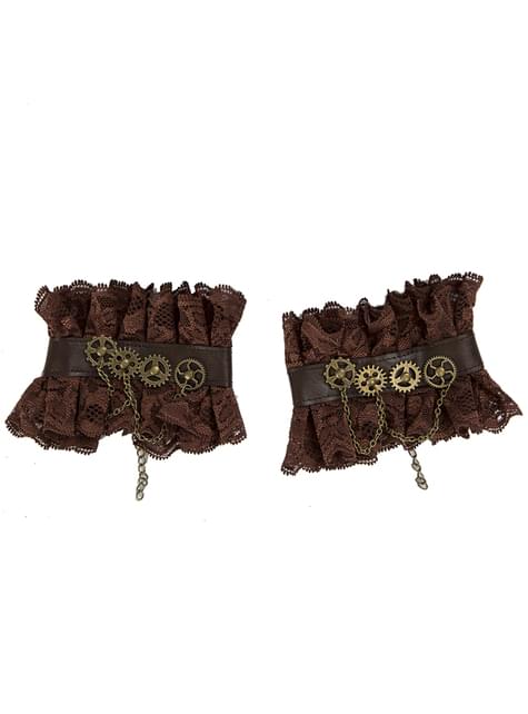 Muñequeras steampunk con engranajes para adulto - My Other Me | Funidelia