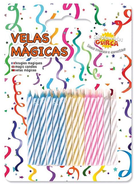 Pack de 24 Velas Mágicas de colores para Cumpleaños